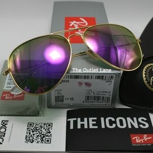 Model Display RayBan Aviator Purple Mirror RB3025 Reflective